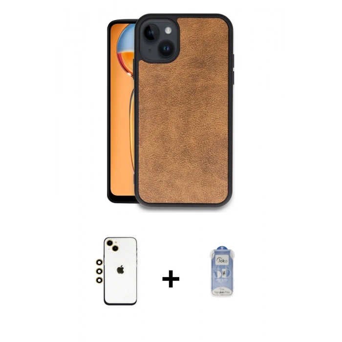 MARSİLYAN™- iPhone 14 Kılıf Kıvılcım Işık Serisi - Siyah Joko Magic 5D Cam + Shine Kamera Lens - GD