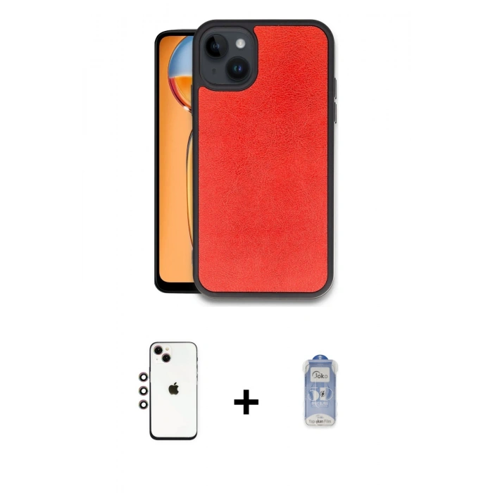 MARSİLYAN™- iPhone 14 Kılıf Kıvılcım Işık Serisi - Siyah Joko Magic 5D Cam + Shine Kamera Lens - GI