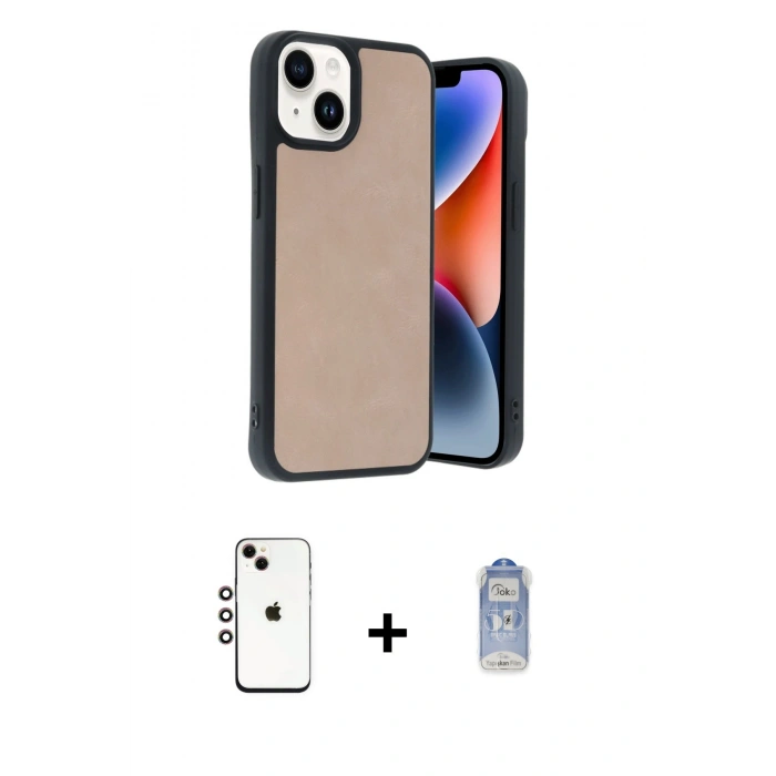 MARSİLYAN™- iPhone 14 Kılıf Kıvılcım Işık Serisi - Siyah Joko Magic 5D Cam + Shine Kamera Lens - GI