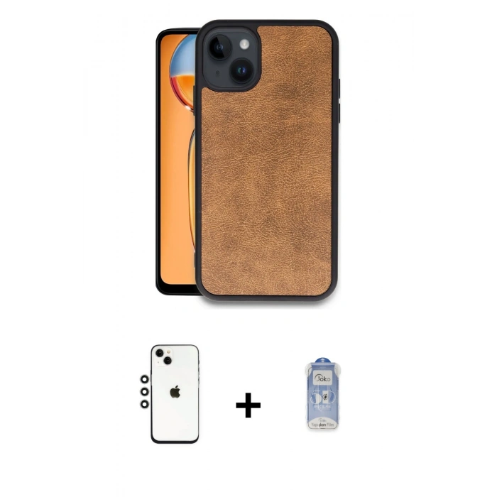 MARSİLYAN™- iPhone 14 Kılıf Kıvılcım Işık Serisi - Siyah Joko Magic 5D Cam + Shine Kamera Lens - GS