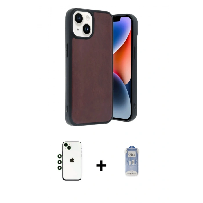 MARSİLYAN™- iPhone 14 Kılıf Kıvılcım Işık Serisi - Siyah Joko Magic 5D Cam + Shine Kamera Lens - YL