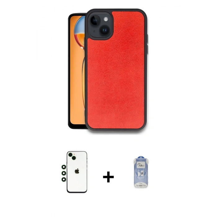MARSİLYAN™- iPhone 14 Kılıf Kıvılcım Işık Serisi - Siyah Joko Magic 5D Cam + Shine Kamera Lens - YL