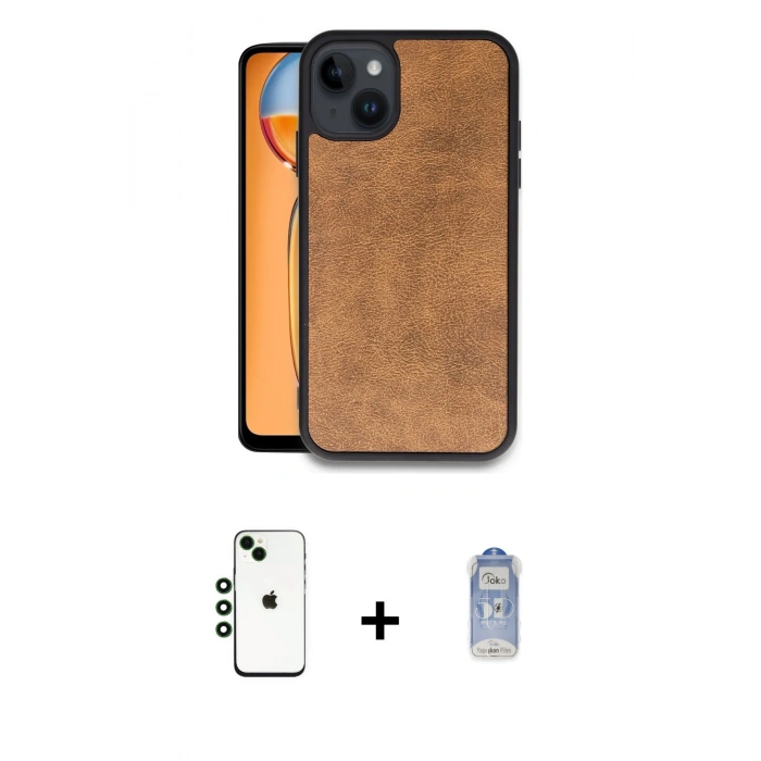 MARSİLYAN™- iPhone 14 Kılıf Kıvılcım Işık Serisi - Siyah Joko Magic 5D Cam + Shine Kamera Lens - YL