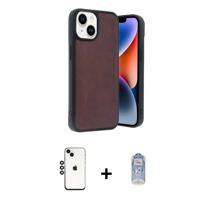 MARSİLYAN™- iPhone 14 Kılıf Kıvılcım Işık Serisi - Siyah Joko Magic 5D Cam + Shine Kamera Lens - SH