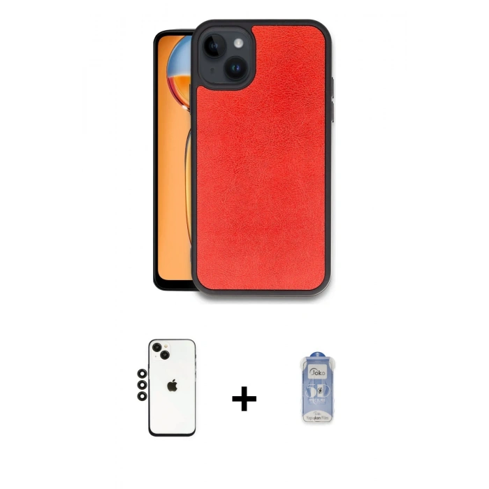 MARSİLYAN™- iPhone 14 Kılıf Kıvılcım Işık Serisi - Siyah Joko Magic 5D Cam + Shine Kamera Lens - SH