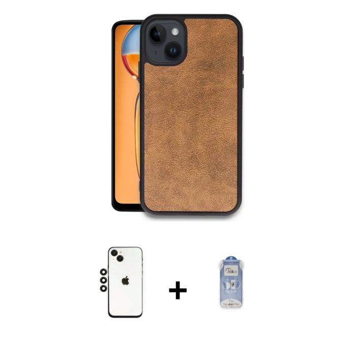 MARSİLYAN™- iPhone 14 Kılıf Kıvılcım Işık Serisi - Siyah Joko Magic 5D Cam + Shine Kamera Lens - SH
