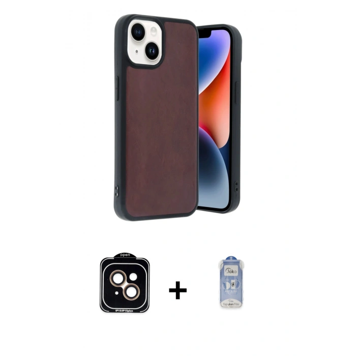 MARSİLYAN™- iPhone 14 Kılıf Kıvılcım Işık Serisi - Siyah Joko Magic 5D Cam + PVD Metal Kamera Lens - TU