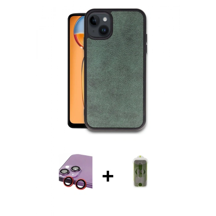 MARSİLYAN™- iPhone 14 Kılıf Kıvılcım Işık Serisi - Siyah Joko Magic 5D Hayalet Cam + Raze Metal Kamera Lens - KI