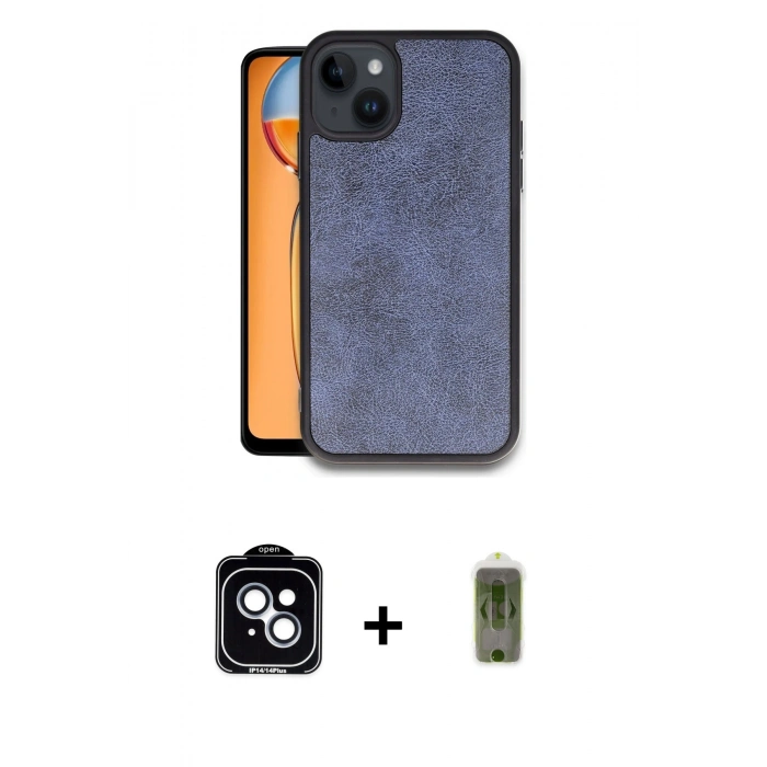 MARSİLYAN™- iPhone 14 Kılıf Kıvılcım Işık Serisi - Siyah Joko Magic 5D Hayalet Cam + PVD Metal Kamera Lens - MI