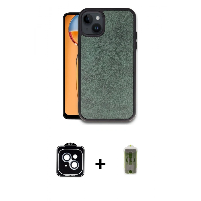MARSİLYAN™- iPhone 14 Kılıf Kıvılcım Işık Serisi - Siyah Joko Magic 5D Hayalet Cam + PVD Metal Kamera Lens - MI
