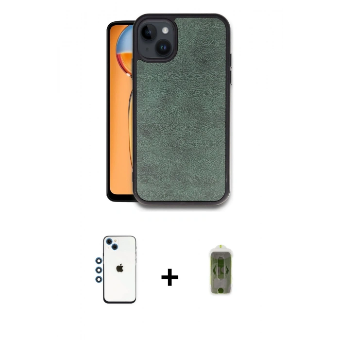 MARSİLYAN™- iPhone 14 Kılıf Kıvılcım Işık Serisi - Siyah Joko Magic 5D Hayalet Cam + Shine Kamera Lens - MI