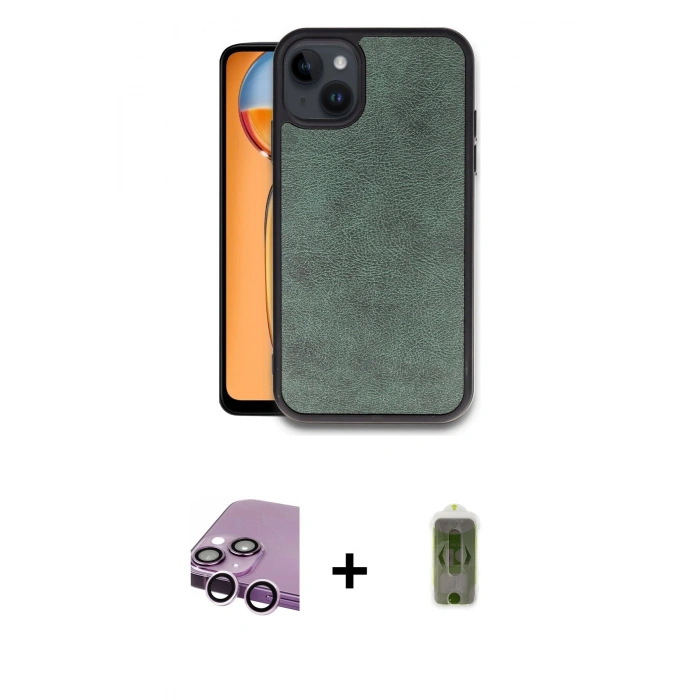 MARSİLYAN™- iPhone 14 Kılıf Kıvılcım Işık Serisi - Siyah Joko Magic 5D Hayalet Cam + Raze Metal Kamera Lens - MR
