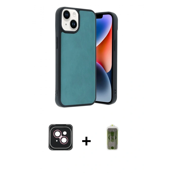 MARSİLYAN™- iPhone 14 Kılıf Kıvılcım Işık Serisi - Siyah Joko Magic 5D Hayalet Cam + PVD Metal Kamera Lens - PE