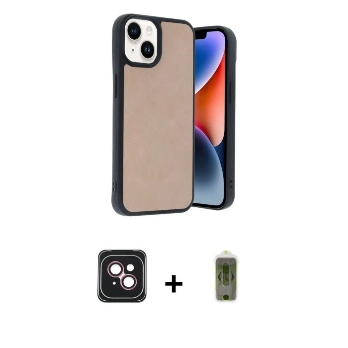 MARSİLYAN™- iPhone 14 Kılıf Kıvılcım Işık Serisi - Siyah Joko Magic 5D Hayalet Cam + PVD Metal Kamera Lens - PE