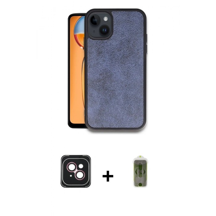 MARSİLYAN™- iPhone 14 Kılıf Kıvılcım Işık Serisi - Siyah Joko Magic 5D Hayalet Cam + PVD Metal Kamera Lens - PE