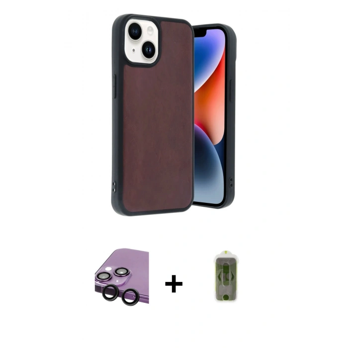 MARSİLYAN™- iPhone 14 Kılıf Kıvılcım Işık Serisi - Siyah Joko Magic 5D Hayalet Cam + Raze Metal Kamera Lens - SH