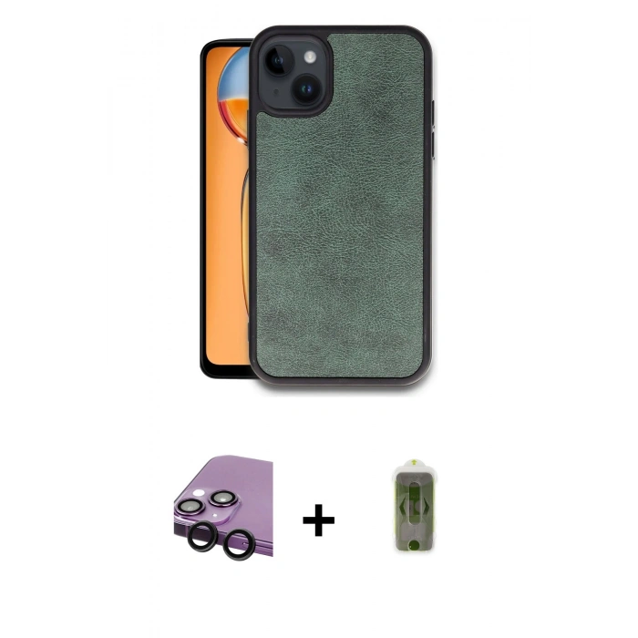 MARSİLYAN™- iPhone 14 Kılıf Kıvılcım Işık Serisi - Siyah Joko Magic 5D Hayalet Cam + Raze Metal Kamera Lens - SH