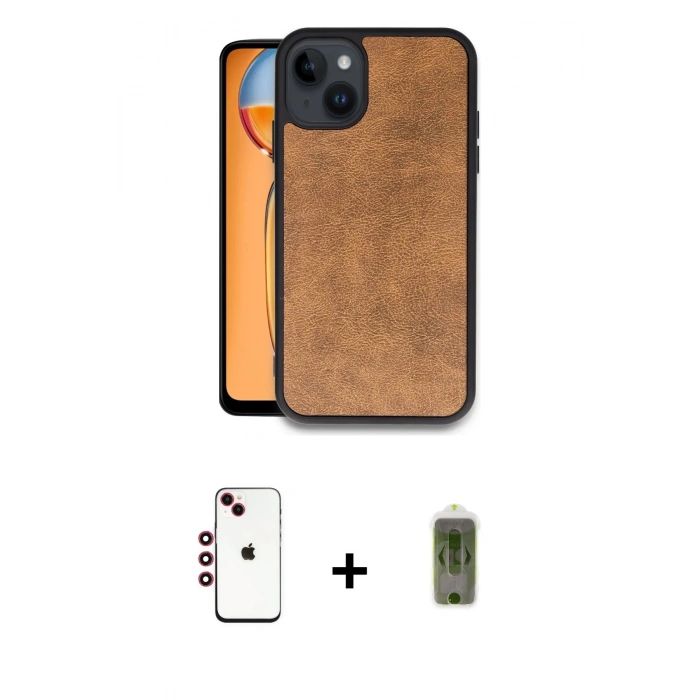 MARSİLYAN™- iPhone 14 Kılıf Kıvılcım Işık Serisi - Siyah Joko Magic 5D Hayalet Cam + Shine Kamera Lens - KI