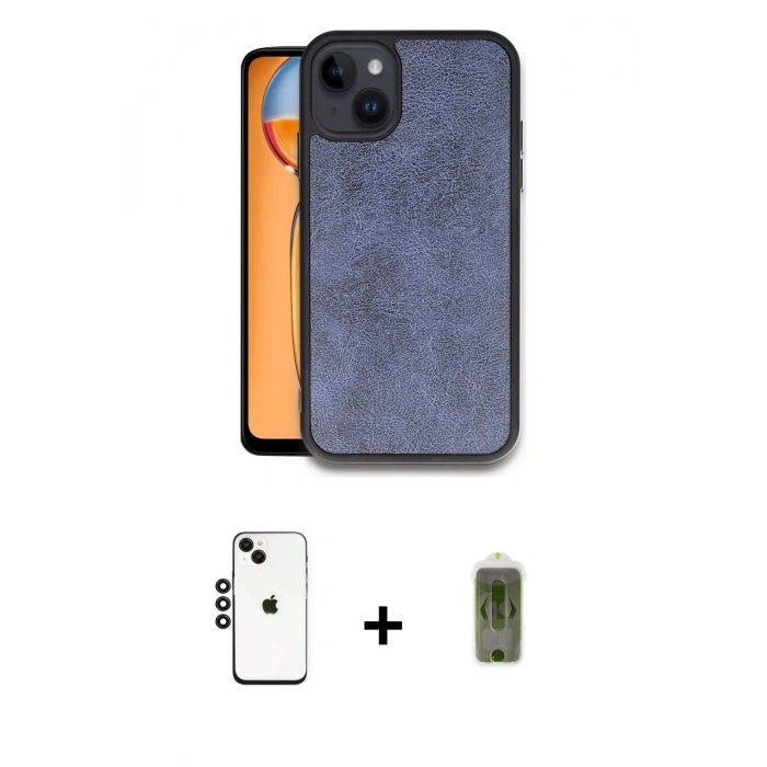 MARSİLYAN™- iPhone 14 Kılıf Kıvılcım Işık Serisi - Siyah Joko Magic 5D Hayalet Cam + Shine Kamera Lens - SH