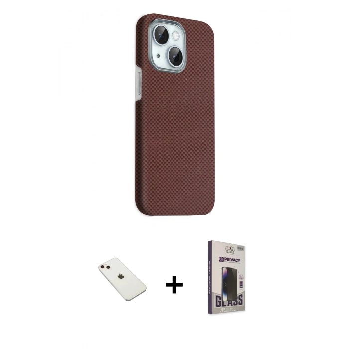 MARSİLYAN™- iPhone 14 Kılıf Kozmos Klasik Prime - Siyah Bilvis Hayalet Cam Ekran Koruyucu + Diamond Kamera Lens - PE