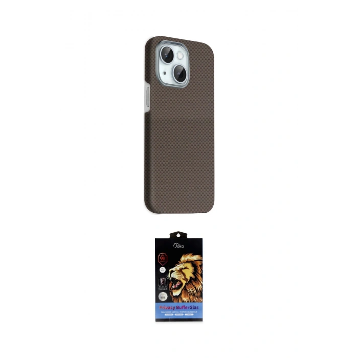 MARSİLYAN™- iPhone 14 Kılıf Kozmos Klasik Prime - Siyah Buffer Hayalet Cam Ekran Koruyucu