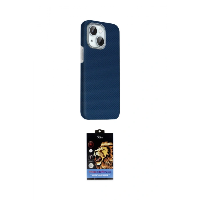 MARSİLYAN™- iPhone 14 Kılıf Kozmos Klasik Prime - Siyah Buffer Hayalet Cam Ekran Koruyucu