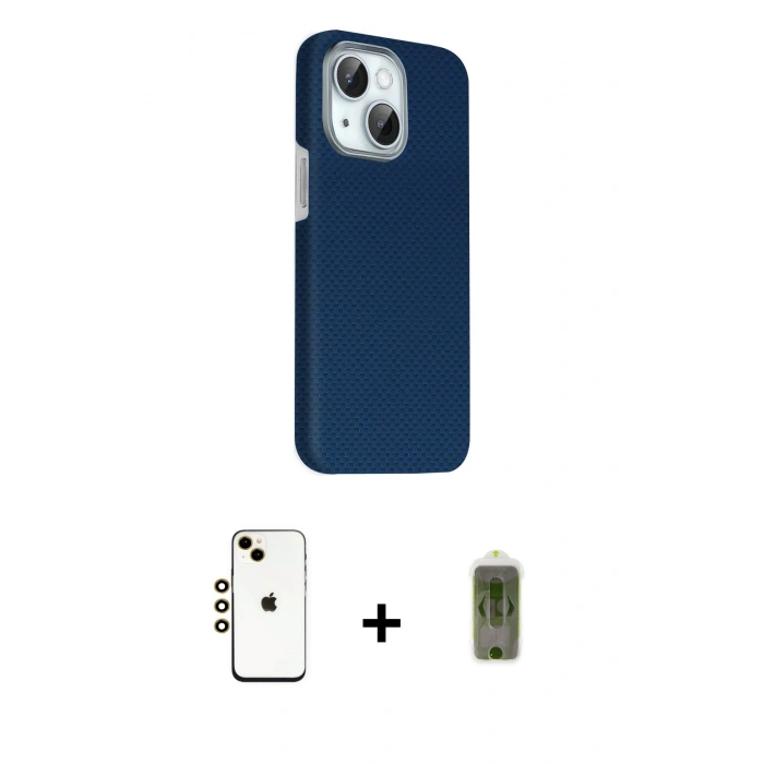 MARSİLYAN™- iPhone 14 Kılıf Kozmos Klasik Prime - Siyah Joko Magic 5D Hayalet Cam + Shine Kamera Lens - GD