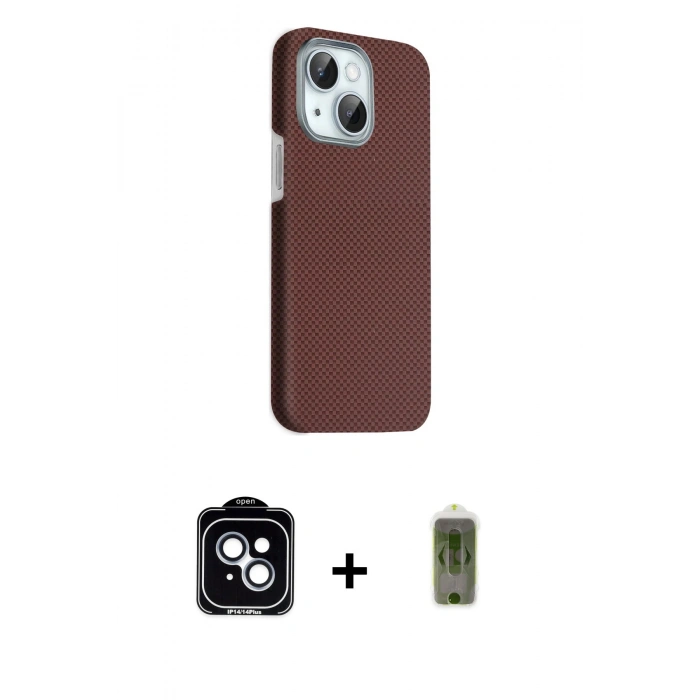 MARSİLYAN™- iPhone 14 Kılıf Kozmos Klasik Prime - Siyah Joko Magic 5D Hayalet Cam + PVD Metal Kamera Lens - MI