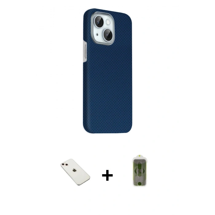 MARSİLYAN™- iPhone 14 Kılıf Kozmos Klasik Prime - Siyah Joko Magic 5D Hayalet Cam + Diamond Kamera Lens - PE
