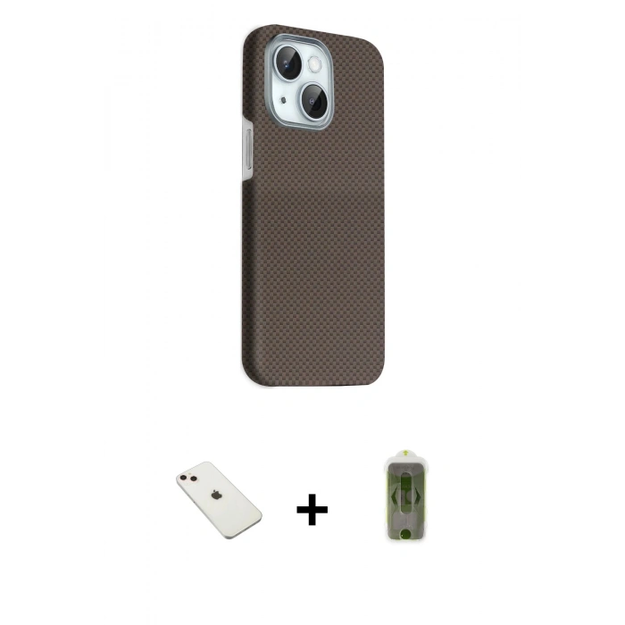 MARSİLYAN™- iPhone 14 Kılıf Kozmos Klasik Prime - Siyah Joko Magic 5D Hayalet Cam + Diamond Kamera Lens - PE