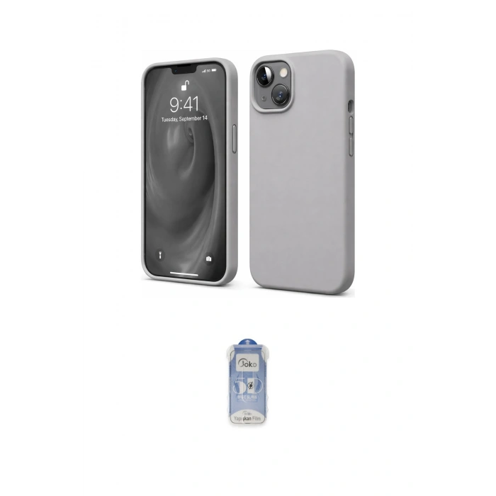 MARSİLYAN™- iPhone 14 Kılıf Kozmos Yansıma Özel Seri - Siyah Joko Magic 5D Cam