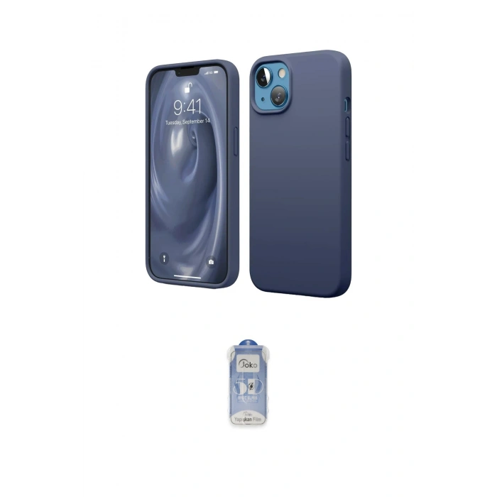 MARSİLYAN™- iPhone 14 Kılıf Kozmos Yansıma Özel Seri - Siyah Joko Magic 5D Cam