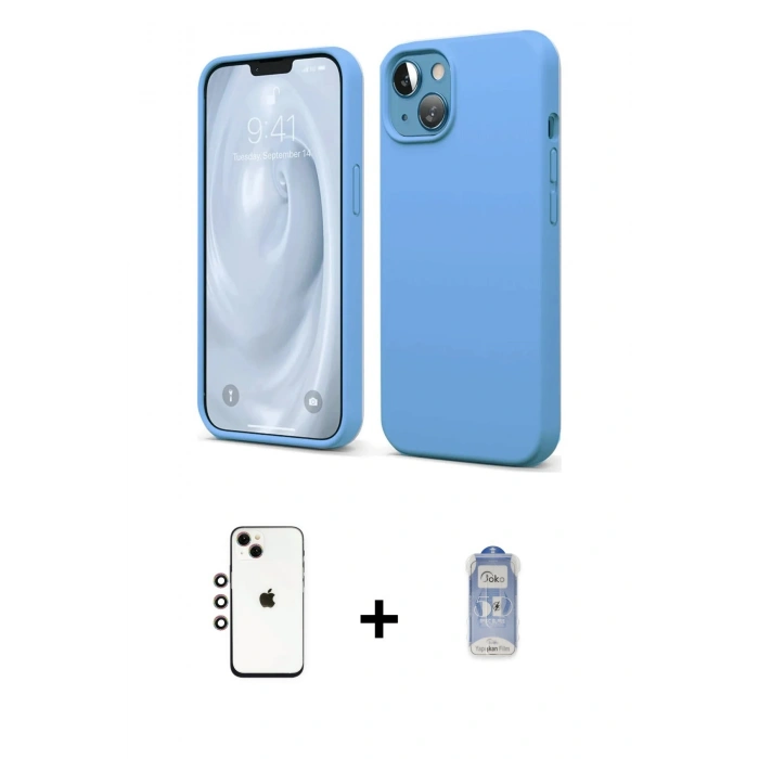 MARSİLYAN™- iPhone 14 Kılıf Kozmos Yansıma Özel Seri - Siyah Joko Magic 5D Cam + Shine Kamera Lens - GI