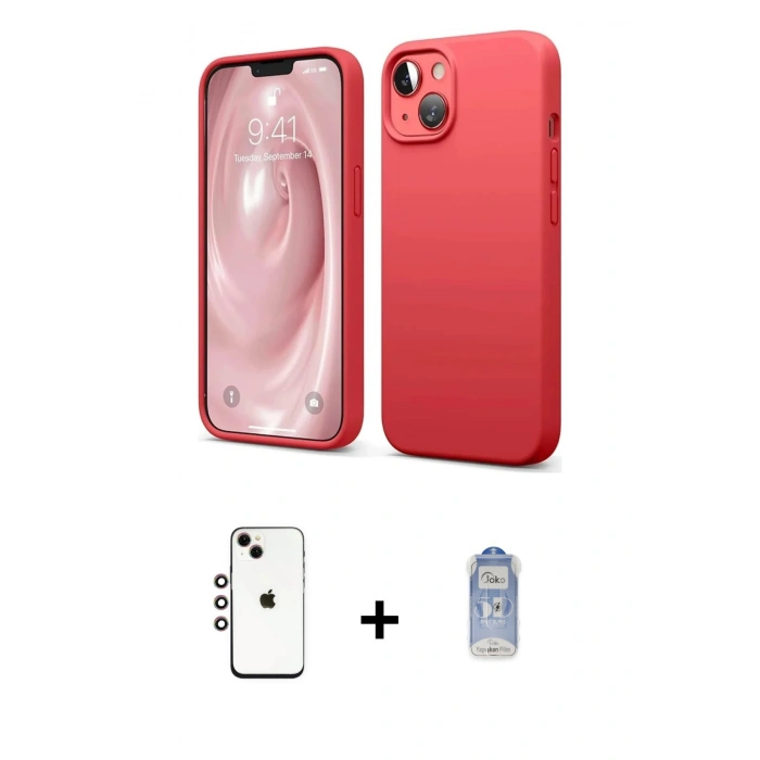 MARSİLYAN™- iPhone 14 Kılıf Kozmos Yansıma Özel Seri - Siyah Joko Magic 5D Cam + Shine Kamera Lens - GI