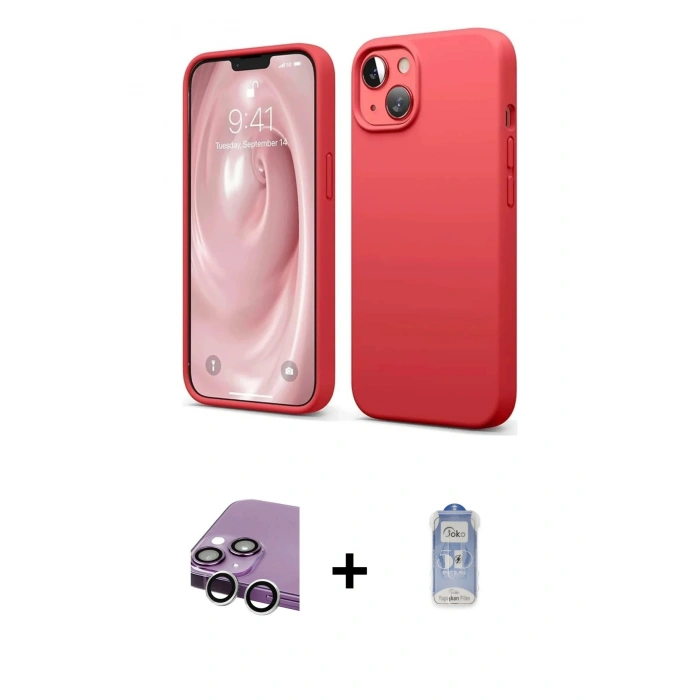 MARSİLYAN™- iPhone 14 Kılıf Kozmos Yansıma Özel Seri - Siyah Joko Magic 5D Cam + Raze Metal Kamera Lens - GS