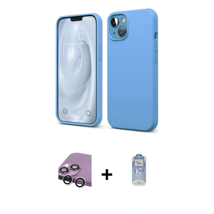 MARSİLYAN™- iPhone 14 Kılıf Kozmos Yansıma Özel Seri - Siyah Joko Magic 5D Cam + Raze Metal Kamera Lens - GS