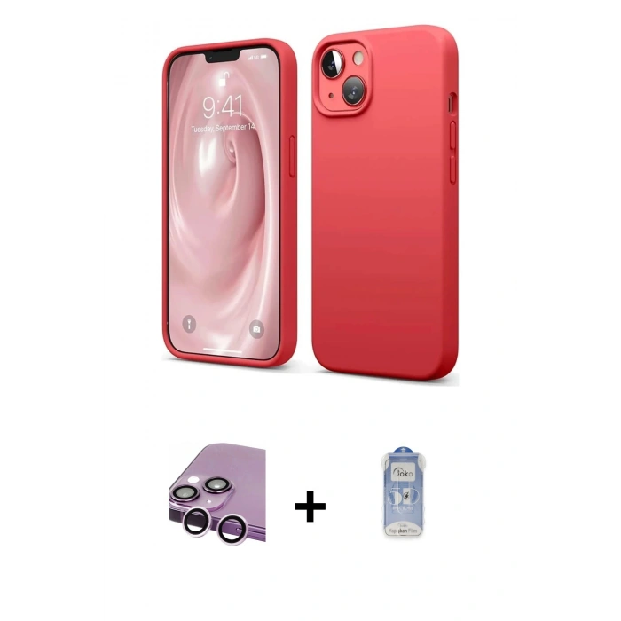 MARSİLYAN™- iPhone 14 Kılıf Kozmos Yansıma Özel Seri - Siyah Joko Magic 5D Cam + Raze Metal Kamera Lens - MR