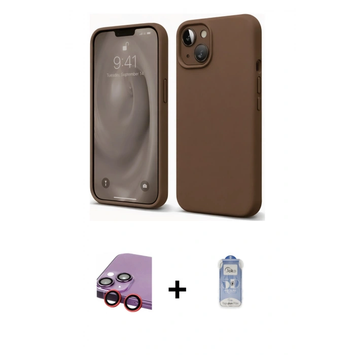 MARSİLYAN™- iPhone 14 Kılıf Kozmos Yansıma Özel Seri - Siyah Joko Magic 5D Cam + Raze Metal Kamera Lens - KI