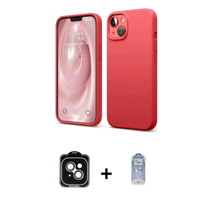 MARSİLYAN™- iPhone 14 Kılıf Kozmos Yansıma Özel Seri - Siyah Joko Magic 5D Cam + PVD Metal Kamera Lens - YL
