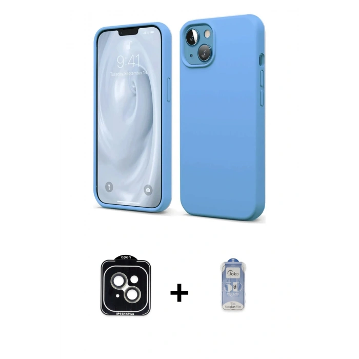 MARSİLYAN™- iPhone 14 Kılıf Kozmos Yansıma Özel Seri - Siyah Joko Magic 5D Cam + PVD Metal Kamera Lens - YL