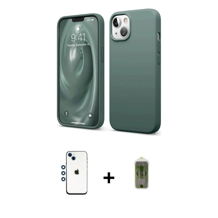 MARSİLYAN™- iPhone 14 Kılıf Kozmos Yansıma Özel Seri - Siyah Joko Magic 5D Hayalet Cam + Shine Kamera Lens - MI