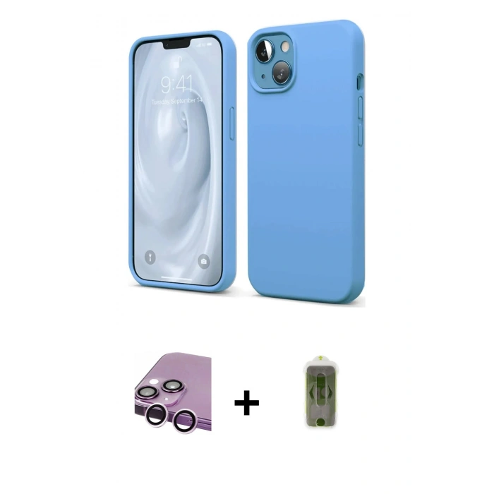 MARSİLYAN™- iPhone 14 Kılıf Kozmos Yansıma Özel Seri - Siyah Joko Magic 5D Hayalet Cam + Raze Metal Kamera Lens - MR