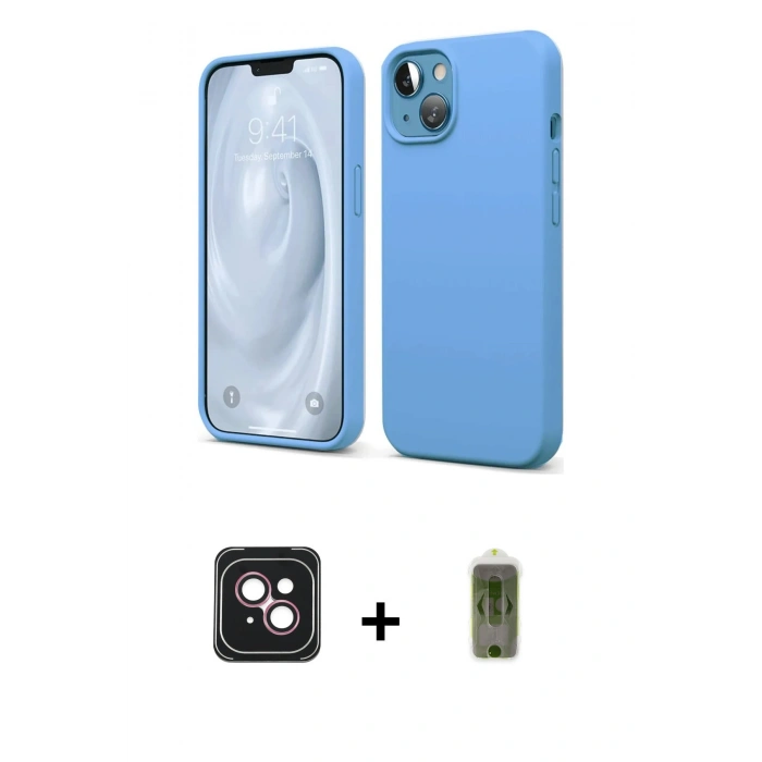 MARSİLYAN™- iPhone 14 Kılıf Kozmos Yansıma Özel Seri - Siyah Joko Magic 5D Hayalet Cam + PVD Metal Kamera Lens - PE