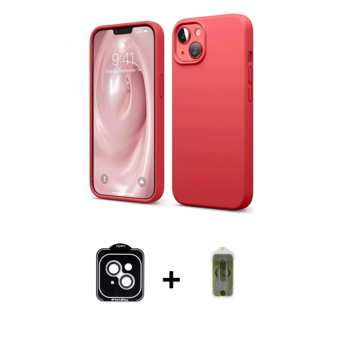 MARSİLYAN™- iPhone 14 Kılıf Kozmos Yansıma Özel Seri - Siyah Joko Magic 5D Hayalet Cam + PVD Metal Kamera Lens - GS