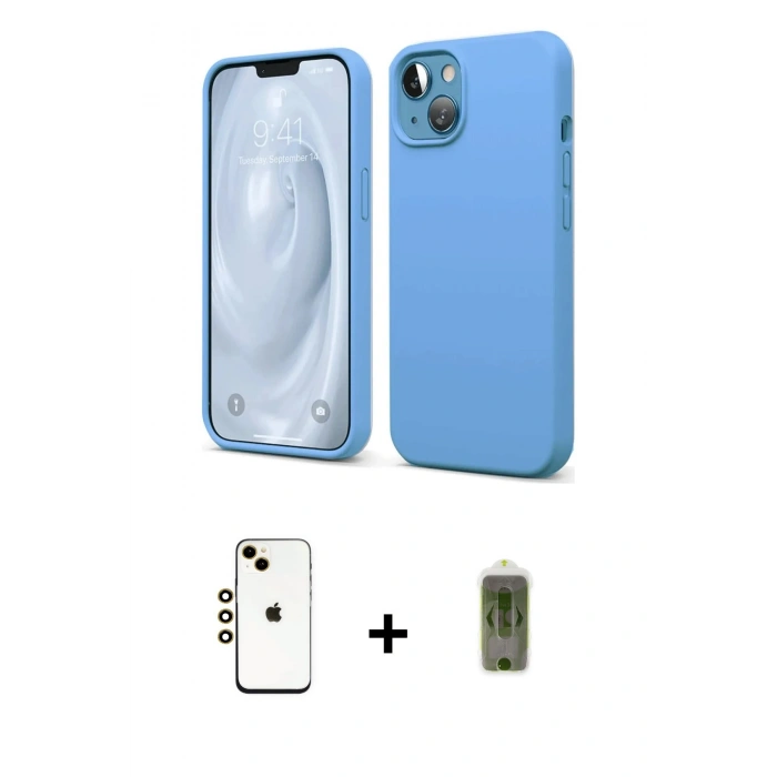 MARSİLYAN™- iPhone 14 Kılıf Kozmos Yansıma Özel Seri - Siyah Joko Magic 5D Hayalet Cam + Shine Kamera Lens - GD