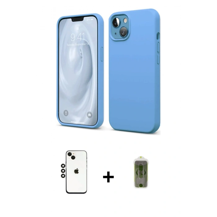 MARSİLYAN™- iPhone 14 Kılıf Kozmos Yansıma Özel Seri - Siyah Joko Magic 5D Hayalet Cam + Shine Kamera Lens - SH