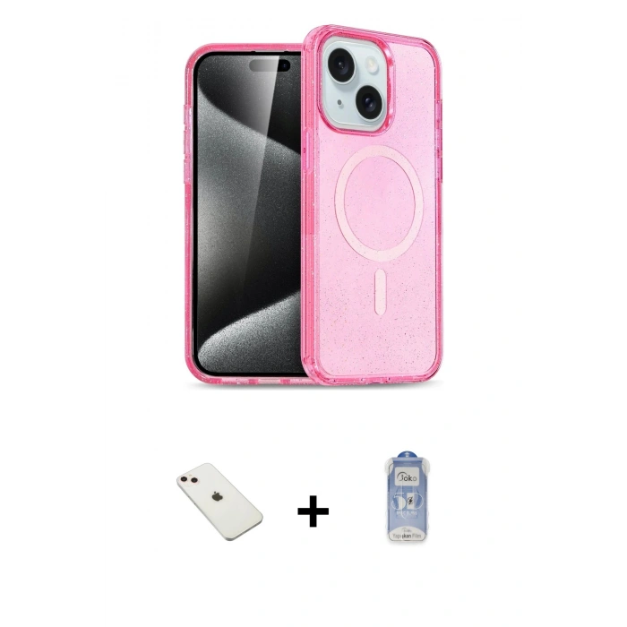 MARSİLYAN™- iPhone 14 Kılıf Nova Asil Prime - Siyah Joko Magic 5D Cam + Diamond Kamera Lens - PE