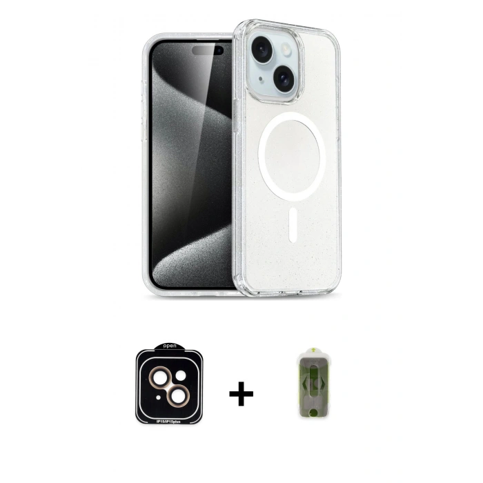 MARSİLYAN™- iPhone 14 Kılıf Nova Asil Prime - Siyah Joko Magic 5D Hayalet Cam + PVD Metal Kamera Lens - TU