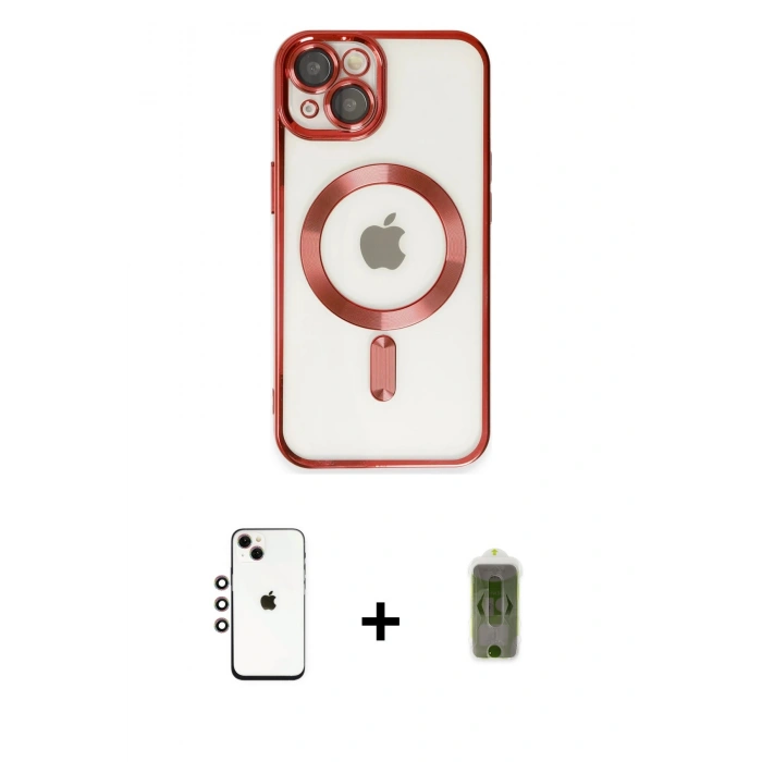 MARSİLYAN™- iPhone 14 Kılıf Nova Işık Özel Seri - Siyah Joko Magic 5D Hayalet Cam + Shine Kamera Lens - GI
