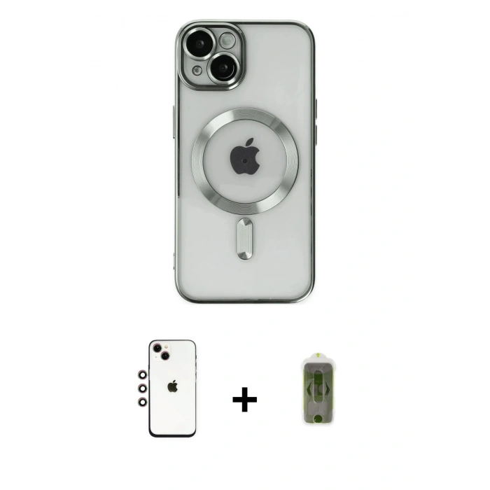 MARSİLYAN™- iPhone 14 Kılıf Nova Işık Özel Seri - Siyah Joko Magic 5D Hayalet Cam + Shine Kamera Lens - GI